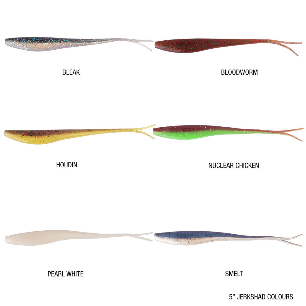 Soft Plastics Berkley Powerbait 5" Jerkshad Soft Plastic Lure 3 Soft Plastics Berkley Powerbait 5" Jerkshad Soft Plastic Lure